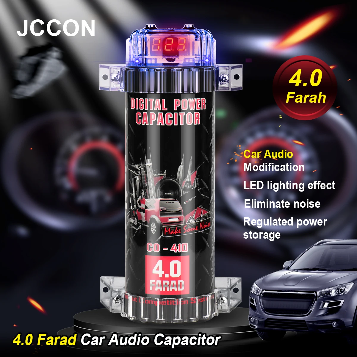 4.0 Farad Car Audio Capacitor Super Power Amplifier Subwoofer Modified