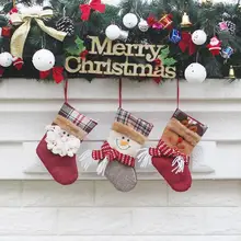 Рождественский чулок мини-носок, 1 шт. Рождественский подарок сумка Санта Клаус Конфеты Подарочная сумка Рождественская игрушка орнамент рождественские чулки s