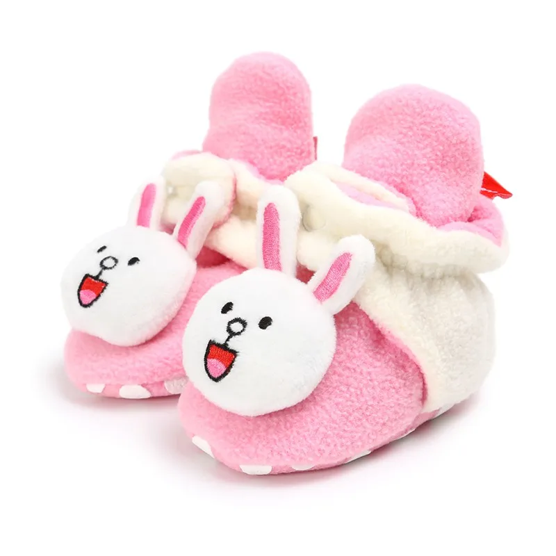 NewbornCotton мягкие Нескользящие теплые флисовые пинетки теплые тапочки на зиму обувь для кроваток милые Мультяшные сапоги для маленьких мальчиков и девочек - Цвет: D