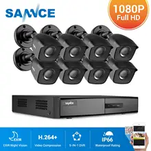 SANNCE système de vidéosurveillance HD 8CH 1080P 1080 mp, enregistreur vidéo, 8 pièces P, caméra de sécurité, Kits de vidéosurveillance à Vision nocturne, étanche 