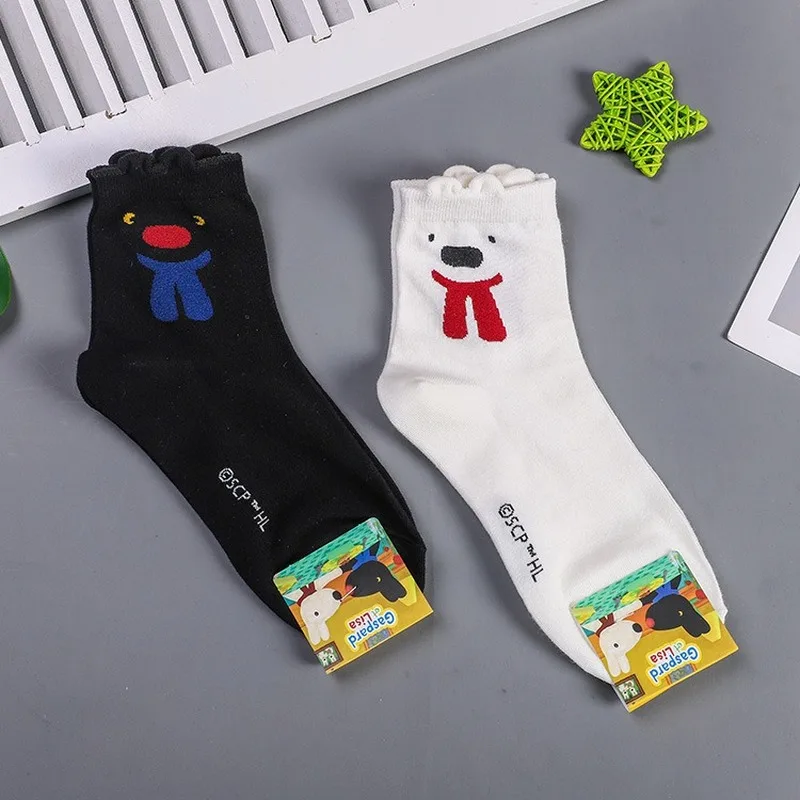 Женские носки с рисунками из мультфильмов; теплые милые носки Kawaii; забавная уличная одежда из хлопка; Модные Повседневные Дышащие носки в Корейском стиле; Calcetines Happy