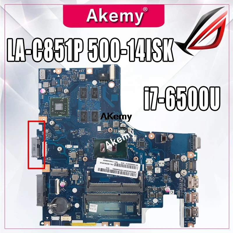 LA-C851P материнская плата для ноутбука lenovo Ideapad 500-14ISK оригинальная материнская плата I7-6500U с видеокартой