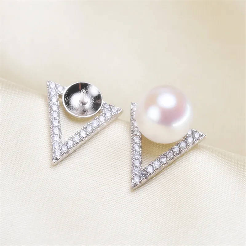 

2019 New Fashion Pearl Earrings Parts, Stud Earrings with Earrings Stoppers/Back/Cup Findings Accessory, 925 Silver Metal