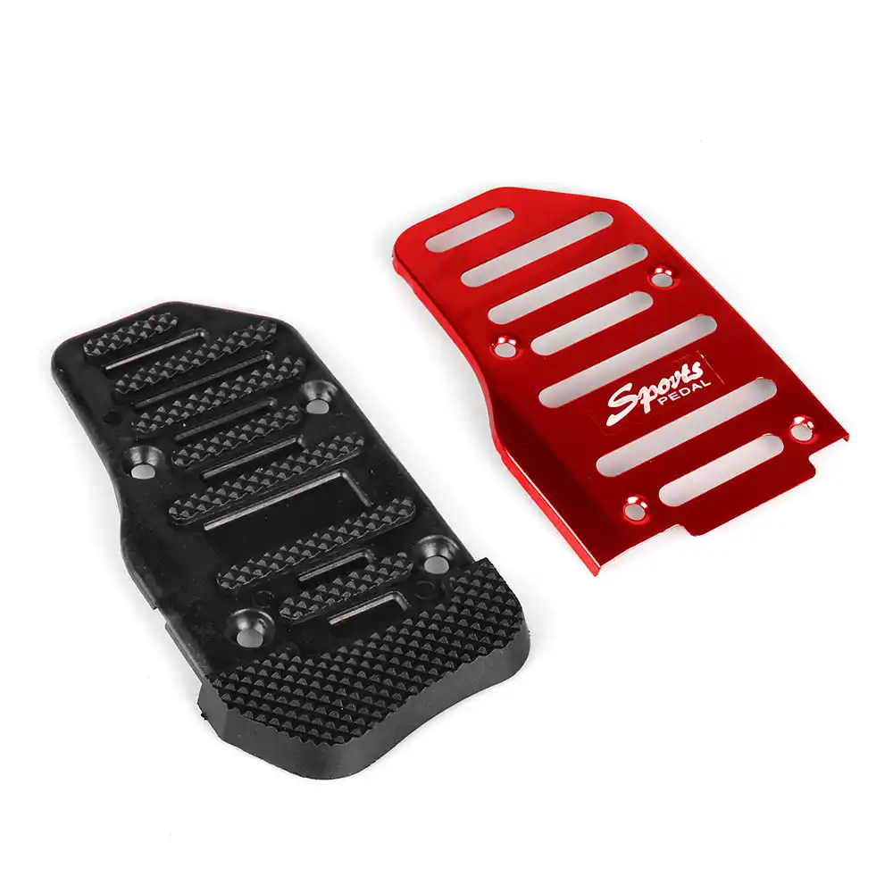 3Pcs Non-Slip Performance Car Gas Pedal Covers Brake Pedal Covers Set For Universal Foot Pedal Pads For Automatic Transmission Red