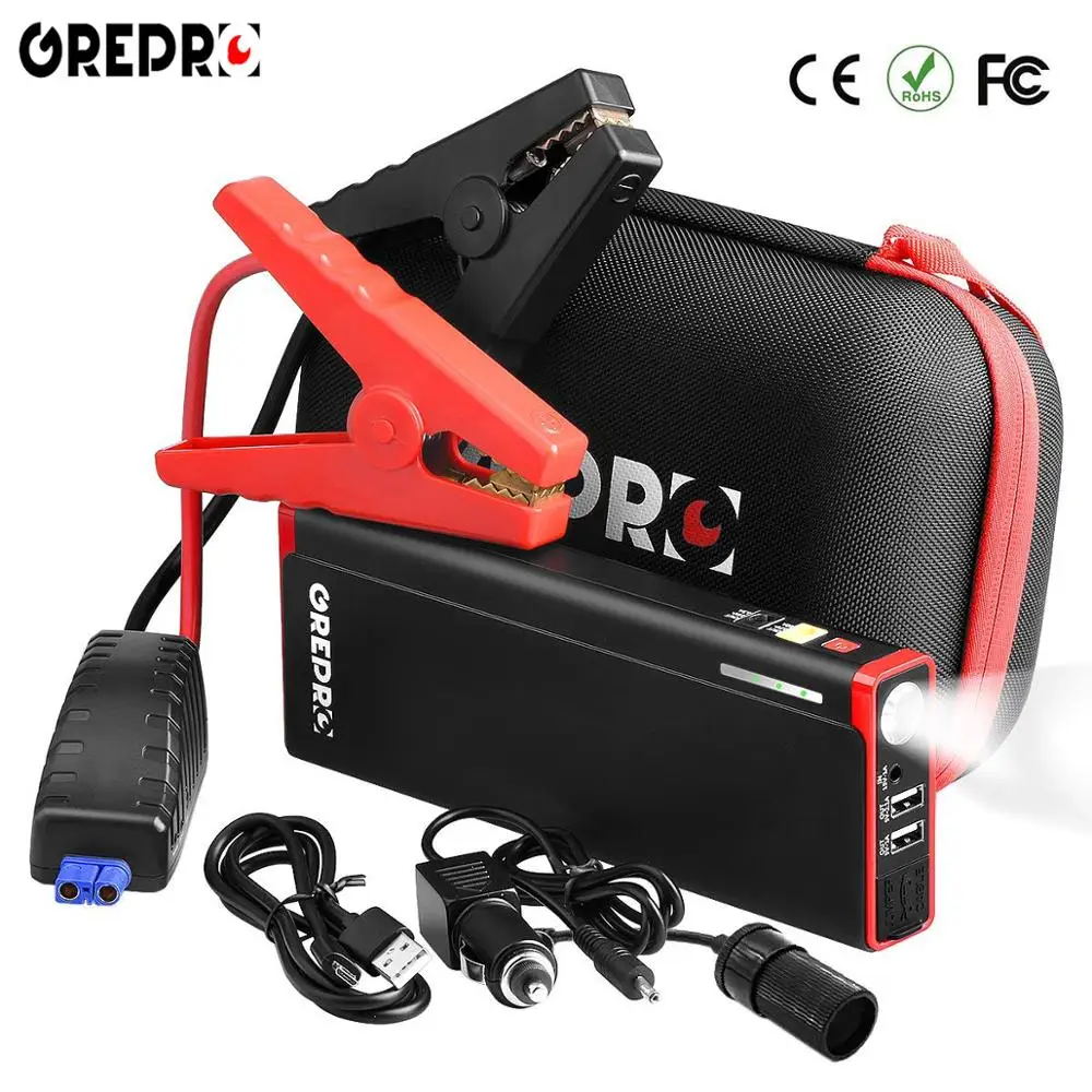 Grepro jump starter 2000a carro ir para iniciantes 12v veículo buster booster partida dispositivo de emergência automático banco energia da bateria