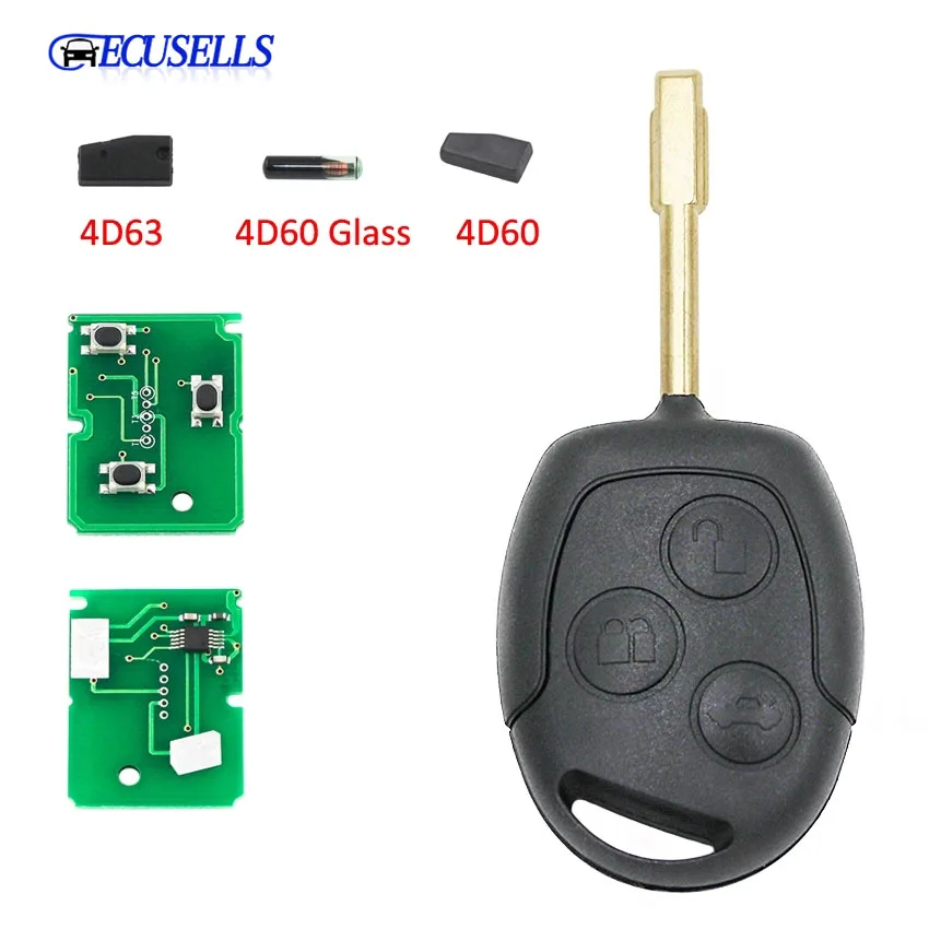 Дистанционный ключ для Ford Mondeo Focus Transit Full Key 433 МГц 3 кнопки + чип Электроника 4D60
