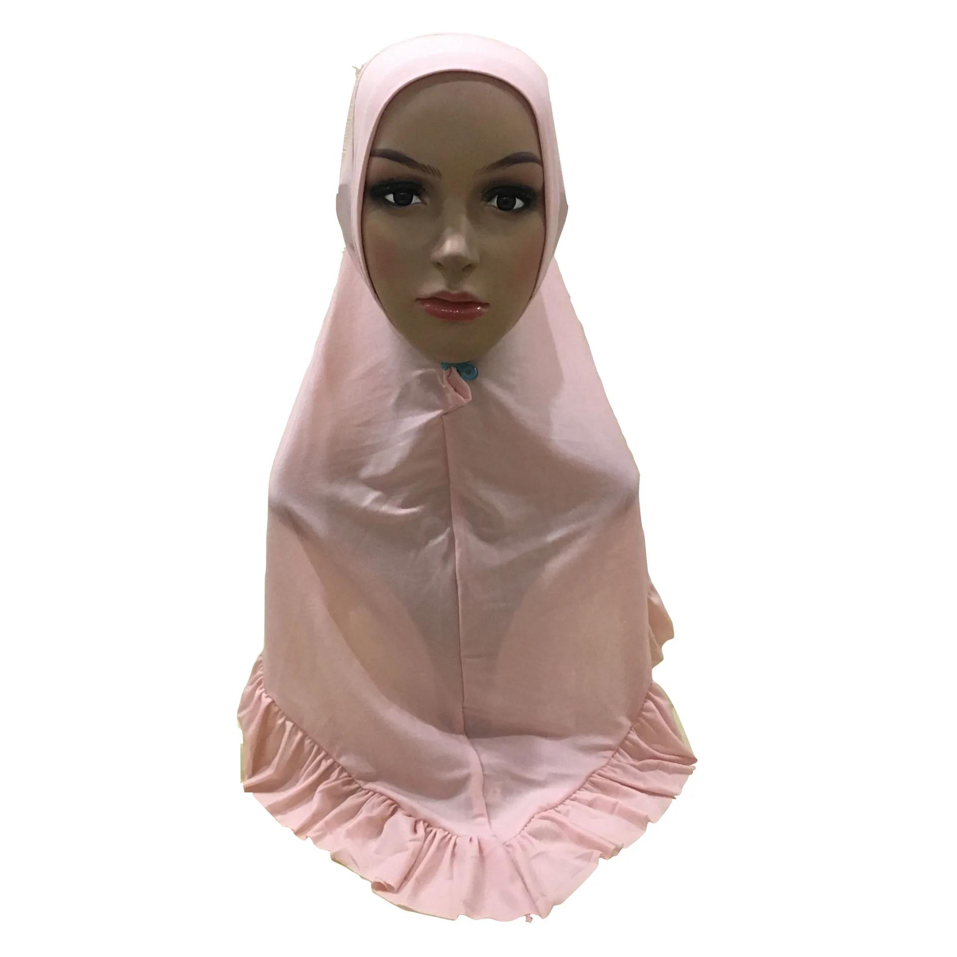 Розничная эластичный простой низ гофрированный мусульманский цельный хиджаб 80*65 см