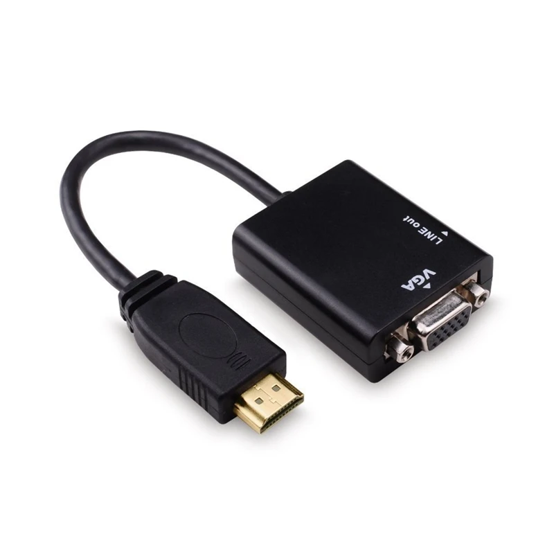 Hdmi-vga+ адаптер аудио кабеля, до 1080p Full HD, конвертер, HDTV черный