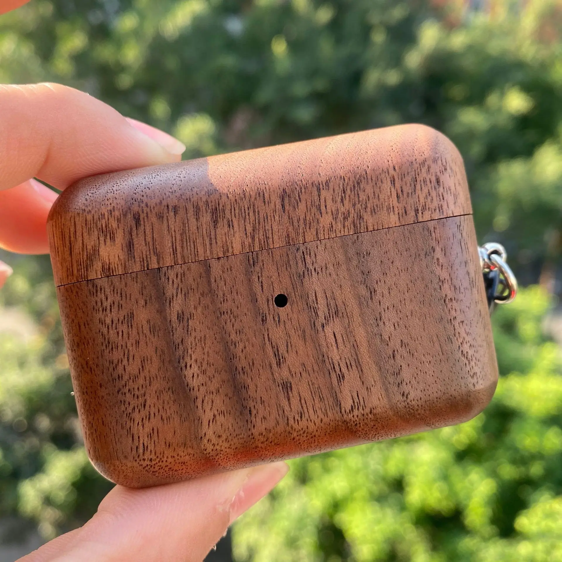 Black walnut buckle Деревянный зарядный чехол для Apple AirPods Pro, Жесткий Чехол, защитный твердый деревянный чехол, противоударный чехол для Airpods 3, аксессуары для наушников - Цвет: Black walnut buckle