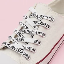 

Weiou Silk Screen String 7MM German Letters Printed Lace Personalized Text Expression In Lacet Fashion Canvas Easy Tie Cordones