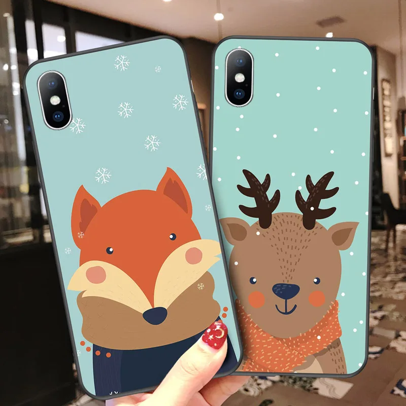 Чехол Lovebay Merry Christmas с рисунком оленя снеговика для телефона iPhone 11 Pro Max X XR Xs Max 6 6s 7 8 Plus Мягкий силиконовый чехол из ТПУ