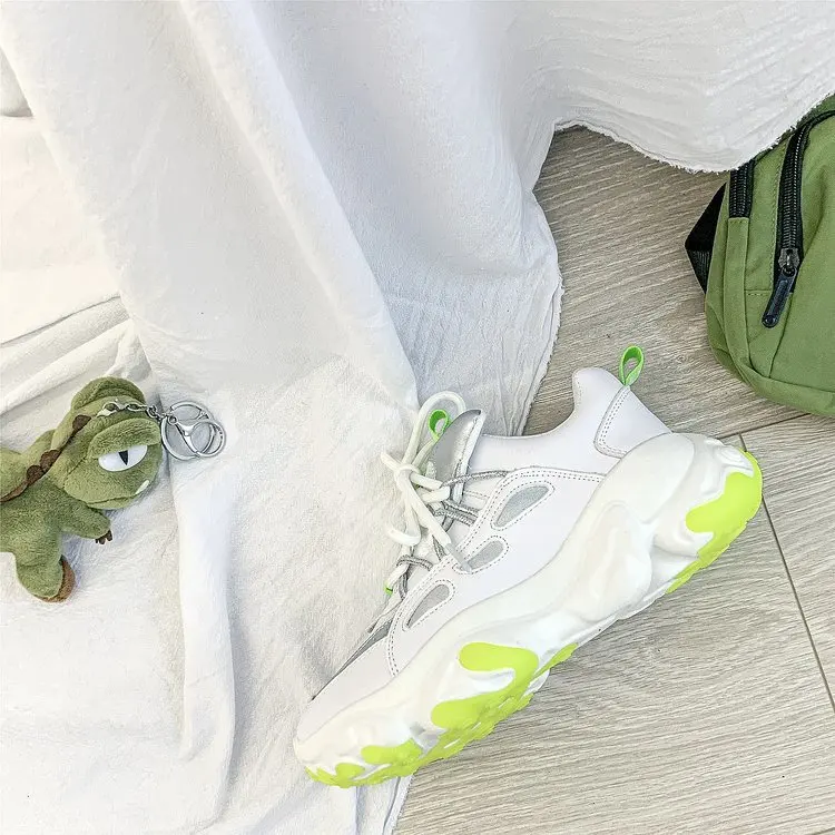 Женские кроссовки; сезон осень; Tenis; корейская модная повседневная обувь; Женская удобная обувь на плоской подошве; женская обувь на платформе; обувь для папы; не сужающиеся книзу кроссовки