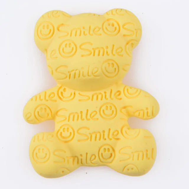 Hot Sale 1 Pcs Cartoon Bear Croc Shoe Charms Colorful Smile Face Baby Bear Clog Shoes Decorations Kid's Wristband Accessories r9613