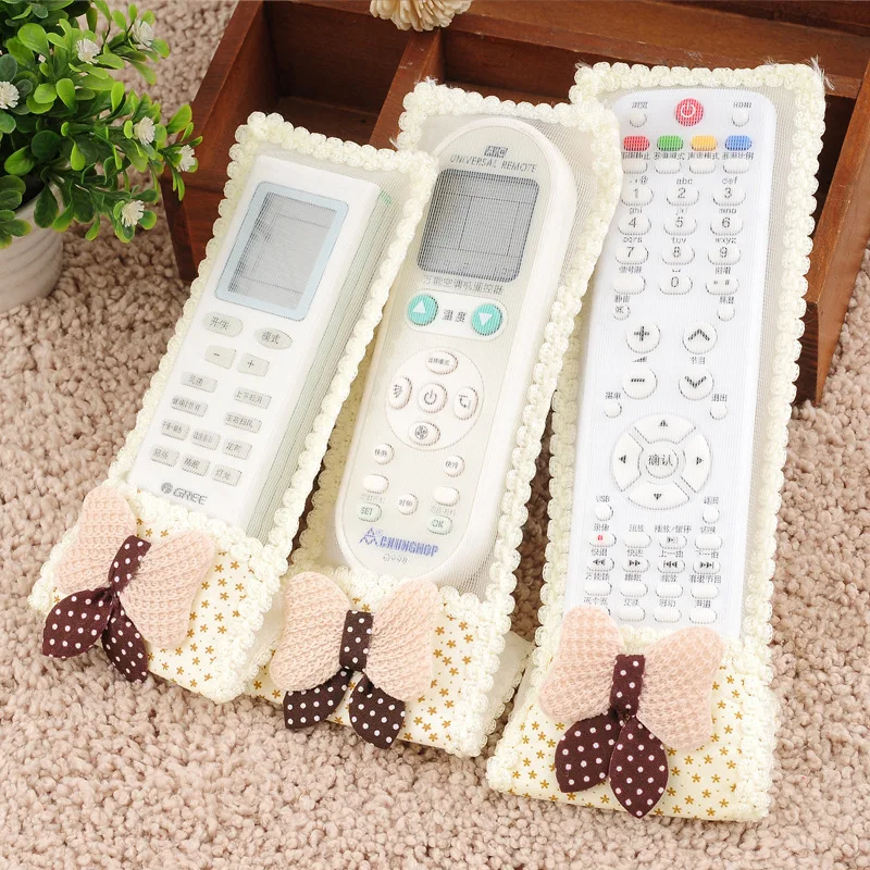 

Air conditioning TV remote control set cartoon cute bow fabric dust cover