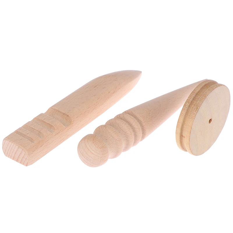 

1PC Handmade Multi-Size Burnishing Rod Leather Craft Edges Slicker Round Wood DIY Leathercraft Tool