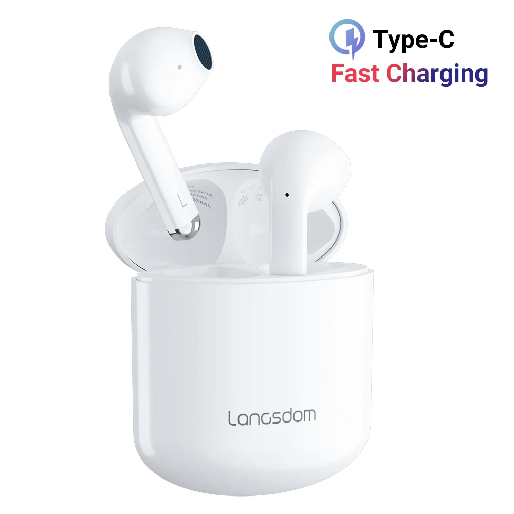 Langsdom Tws True Wireless Earphones Bluetooth Patible 5 0 Headphone Stereo Earbuds With Microphone For Phone Iphone Xiaomi Headphones With Mic Bluetooth Earphone Headphoneearphone Headphone Aliexpress