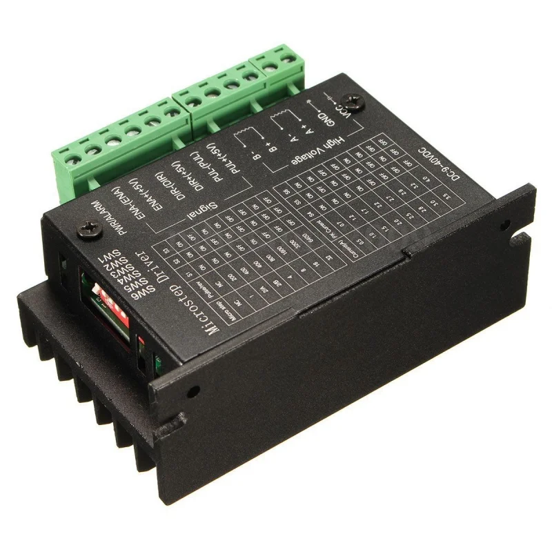 

HLZS-20KHZ CNC Single Axis TB6600 2/4 Phase Hybrid Stepper Motor Driver Controller Black
