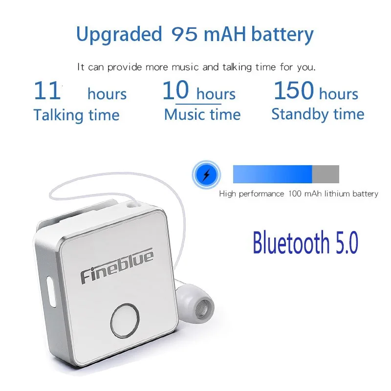FineBlue F1 Bluetooth наушники Беспроводная гарнитура с микрофоном Звонки голосовые