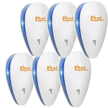 

6Pcs Ultrasonic Pest Repeller, Mouse Snake Mosquito Roach Repellent for Children and Pets' Safe US Plugs
