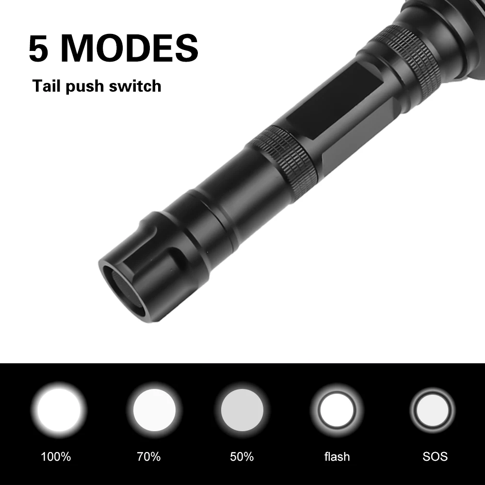 Мощный светодиодный фонарь XHP70, перезаряжаемый фонарь с USB зумом, фонарь для кемпинга, охоты, лампа с 18650 батареей