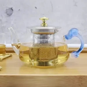 Glass Teapot Heat-resistant High-temperature Tea Cup Tea Set Home Brewing Tea Filter Thickening Small Kettle Teapot Set Kettle - Цвет: 700ML