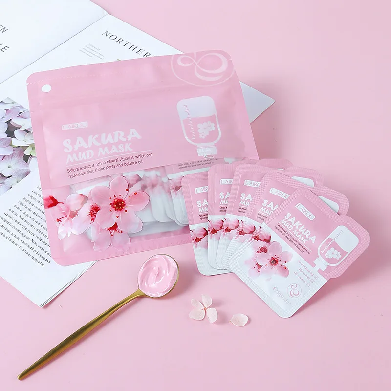 Маска для лица Sakura Mud удаляет темные круги тонкие линии уход за кожей глубокое