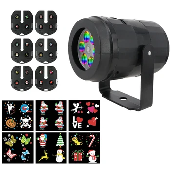 

Christmas Lights Film Projection Lamp Snowstorm Pattern Projection Light Christmas Halloween Card Changing Projection Lamp