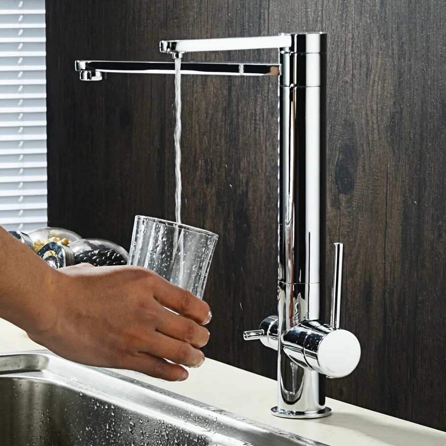 

Copper Kitchen Pure Tap Sink Washing Basin Hot And Cold Water Filter Tap Rotatable Kitchen Faucet