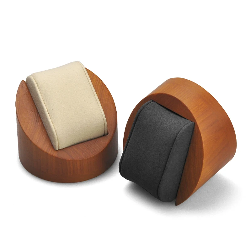 Oirlv Wooden Watch Display Stand with Microfiber Jewelry Display Rack Bracelet Bangle Storage Box Flip Box Jewelry watch storage box