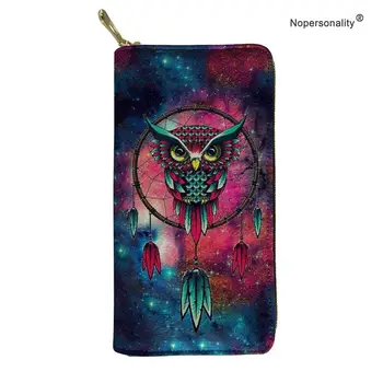 

Nopersonality Women Zipper Wallets Printing Colorful Owl PU Leather Clutch Purse Ladies Waterproof Phone Coin Bag Pouch Mujer