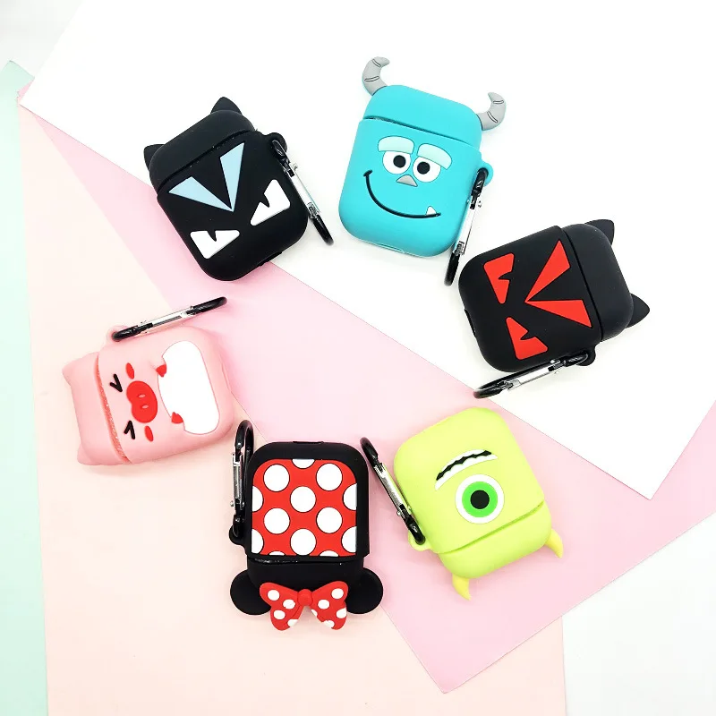 

Creative Cartoon AirPods Headset Protecting Cover Silicone Protective Sleeve iPhone Wireless Bluetooth Headset Protecting Cover