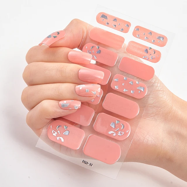 Three Sorts 0f Nail Stickers Decals Plain Stickers Nail Decoration Nails Sticker Designer Self Adhesive Nail Art Stickers DQ3-32