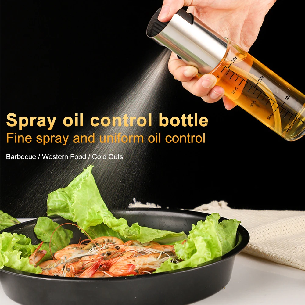 

100/180ML Oil Spray Bottle Pump Oil Pot Leak-proof Grill BBQ Oil Sprayer Air Fryer Oil Dispenser Condiment Bottle Kitchen Tool