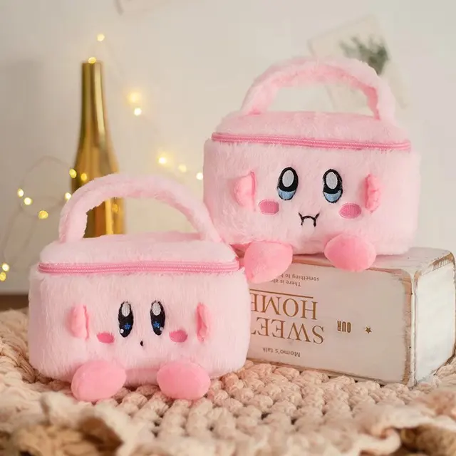 Kawaii Star Kirby Game Peripheral Home Furnishing Series Kirby Portable Cosmetic Hand Bag Storage Bag Cosmetic Organizing Box 1