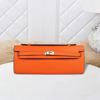 

2020 Women Long Wallet Genuine Epsom Leather Female Wallets Clutch Lady Purse Lock Pocket Card Holder Ladies Carteras