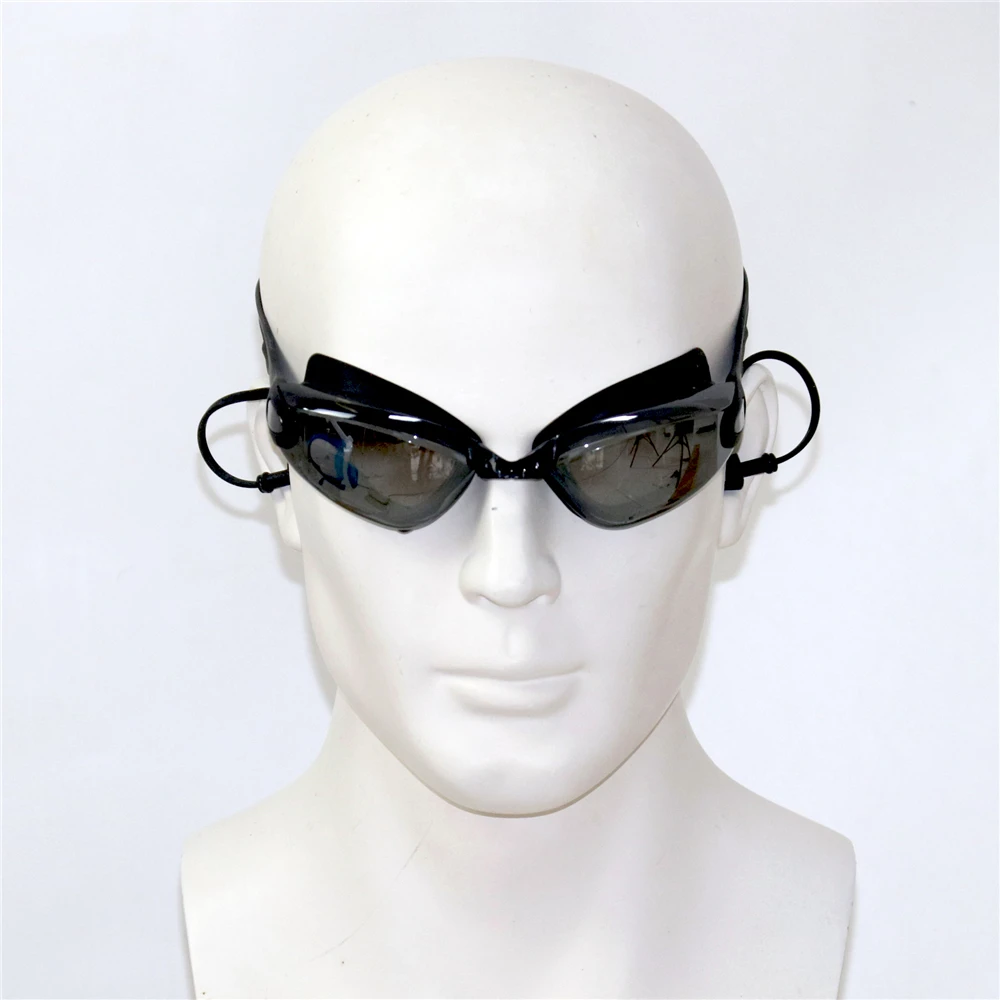 SUPERZYY Black Plated Swimming Goggles Earplug Professional Adult Silicone Swim Cap Pool Glasses Anti Fog Men Women Eyewear