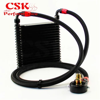

Universal 17 Row AN10 Oil Cooler 260x175x32mm Kit For track / project / race Black