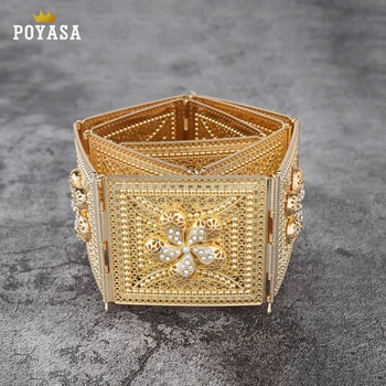 

free shippping Moroccan Shining Square Caftan wedding gold Metal with green stone belt for women