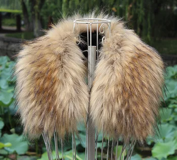

Woman Imitate Leather And Fur Wool Collar Scarf Raccoon Hair Imitate Rabbit Fox Shawl Keep Warm Scarf