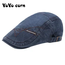 YOYOCORN мужские и wo мужские моющийся ковбой береты Повседневная Мужская Уличная шапка весна и осень солнцезащитный козырек Кепка