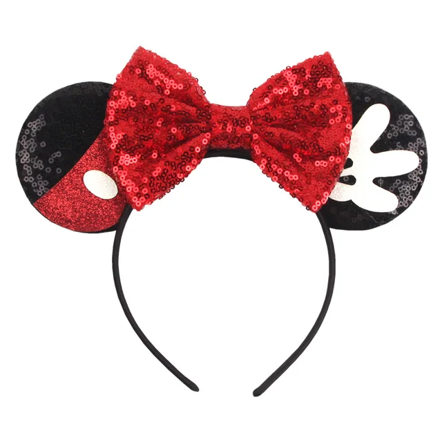 Disney Mickey Stitch Frozen Ears Headband Sequins Hair Bows Charactor For Women Festival Hairband Girls Hair Accessories Party 8