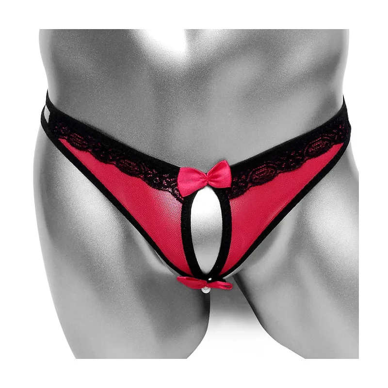 Трусики стринги с открытой промежностью бантом| |