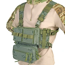 

Airsoft Tactical Vest MK3 Chest Rig With Drop Down Pouch M4 AK Magazine Inserts Micro Chassis 500D Nylon Paintball Accessories