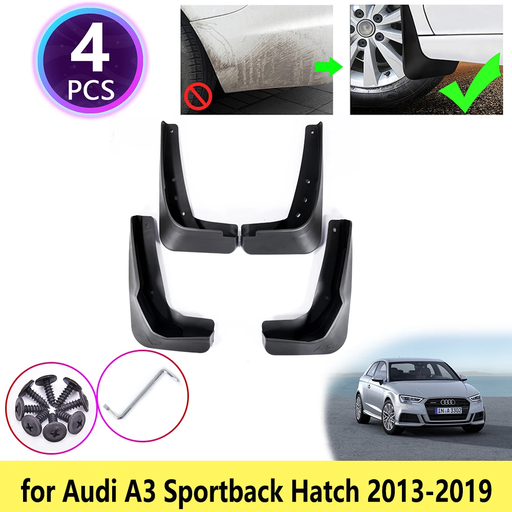 For Audi A3 Sportback Hatch 2013 2014 2015 2016 2017 2018 2019 Mudguards Mudflaps Fender Guards