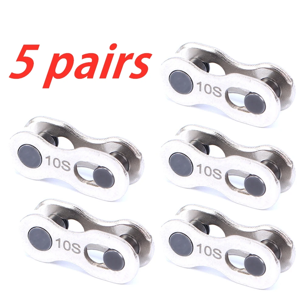 5 Pairs Bike Chain Quick Link Mountain Bicycle Bike Chain Missing Quick Connector Connecting Master Link for 6 7 8 9 10 Speed - Color: 10 Speed
