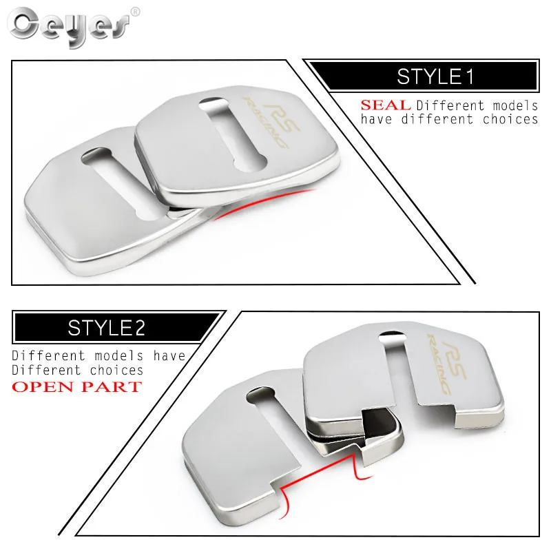 Ceyes Auto Stickers Door Lock Cover Case For Ford Racing Focus 2 3 Fiesta Mondeo Fusion Kuga Ecosport Accessories Car Styling