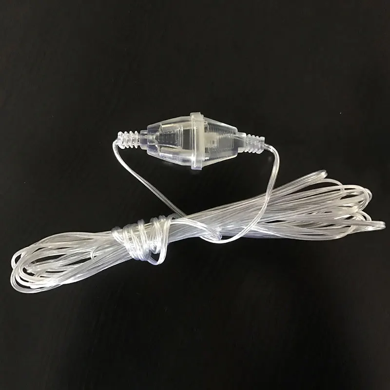 Light String Cable Cord Extension Extension Lamp Wire 3.0M for LED Light String Lighting Transparent Plastic Cable Wedding