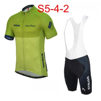

2019 STRAVA Cycling Jersey Tops Summer Racing Cycling Clothing Short Sleeve mtb Bike Bib shorts set Maillot Ciclismo K073105