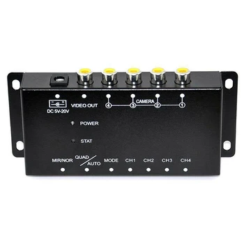 

New Car Auto 4-Way Video Switch Parking Camera 4 View Image Split-Screen Control Box