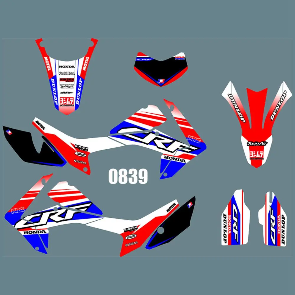 

New Full Graphics Decals Stickers Custom Number Name Glossy Bright Stickers Waterproof for HONDA CRF250L 2012-2018